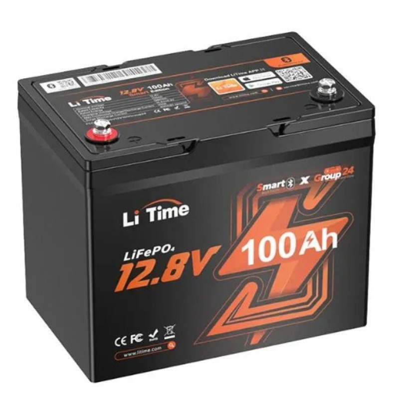 Liitiumaku Li Time 12V 100Ah GROUP24 Bluetooth 9,92kg 260x167x210mm