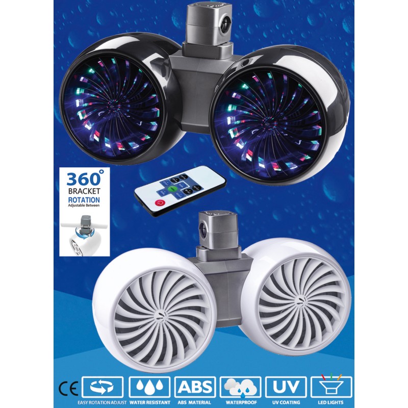 WAKE TOWER SPEAKERS 2X200W LED RGB, BLACK