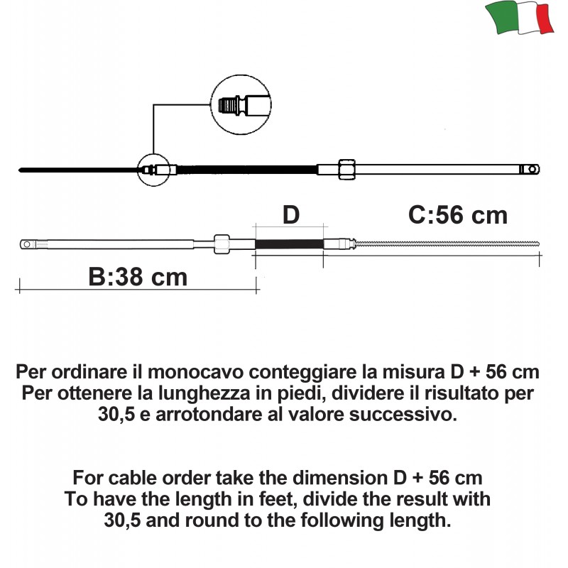 Roolisüsteemi kaabel, M58 Ultraflex, 12 jalga, 365,76cm  128232