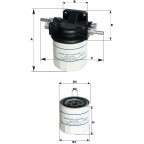 GFN Kütusefilter/separaator, KOMPLEKT 297018, H-98mm (lühike)