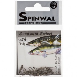  Spinwal Karabiin koos pöörlaga nr14/10kg/10tk