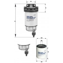 GFN Kütusefilter/separaator KOMPLEKT, 297040, H-245mm UNIVERSAL