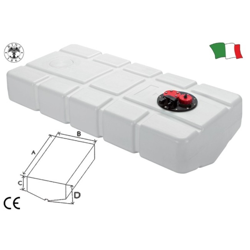 Statsionaarne kütusepaak 57L V-kuju 600X500X230mm